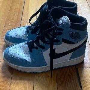 Kids Nike Air Jordan leather high-Top Sneakers in Light Blue and White